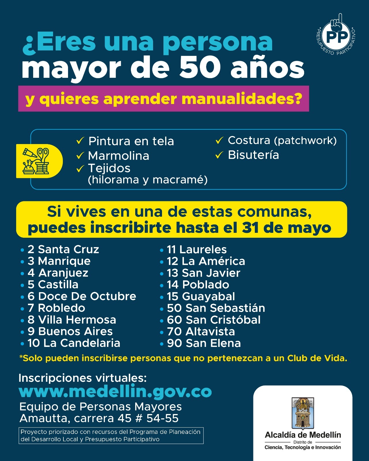 Talleres para personas mayores Medellín